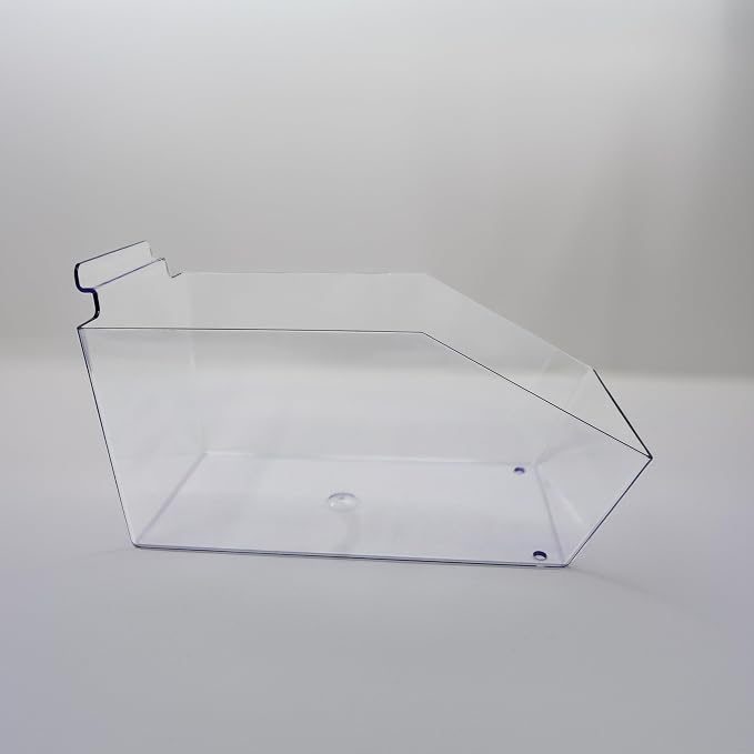 Clear Slatwall Bins Large Bin 6" L x 5.5" H x 11.5" D - 10 Pack