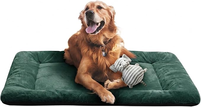 Dog Crate Pad Washable Dog Bed for Crate Large Cozy Mat 42-Inch Green | Ultra Soft Kennel Pad,Anti-Slip Bottom,Fits for Most Metal Crates,Comfortable Sleeping Pet Mat