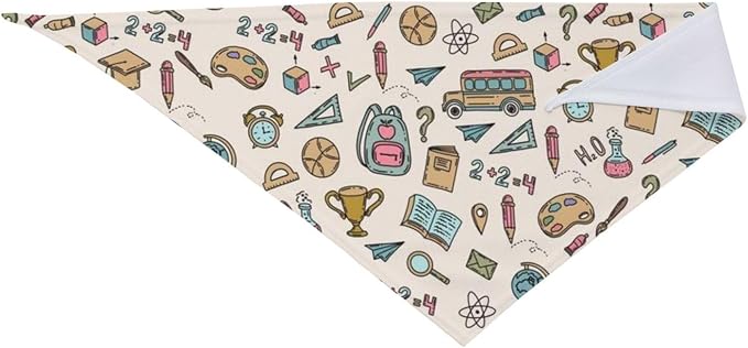 Teacher's Pet Dog Bandana,Funny Bandana Gift,Photo Prop Accessories for Dog Lovers Owner Gift,Triangle Reversible Fall Scarf, Adjustable (Khaki)