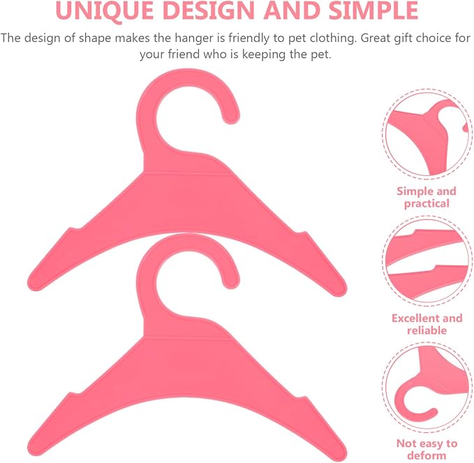 SUPVOX Pet Clothing Hanger 10pcs Plastic Dog Puppy Cat Clothes Racks Mini Kitten Hanging Racks Pet Costume Drying Rack Doll Hangers Nonslip Clothes Hangers