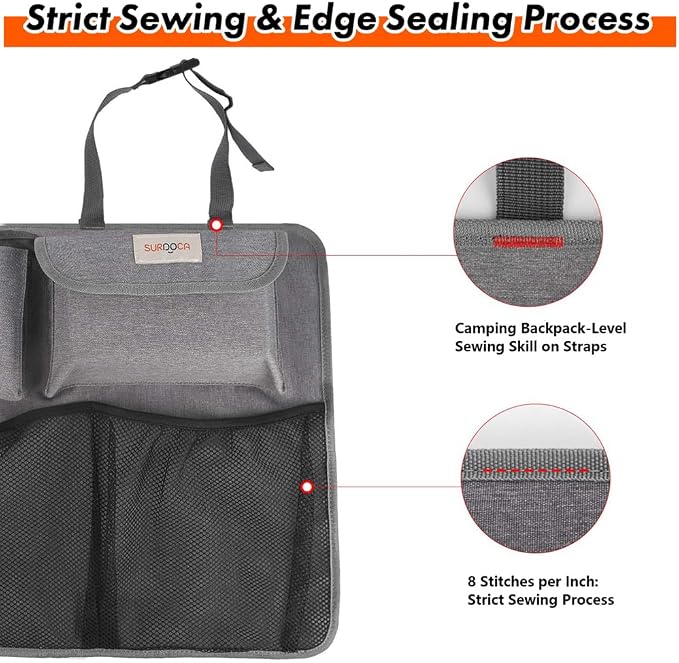 SURDOCA Car Trunk Organizer, LARGE CAPACITY Car Storage Bag with 8 Pockets, 7X Upgraded Trunk Storage Organizer for Car, SUV, Truck, MPV