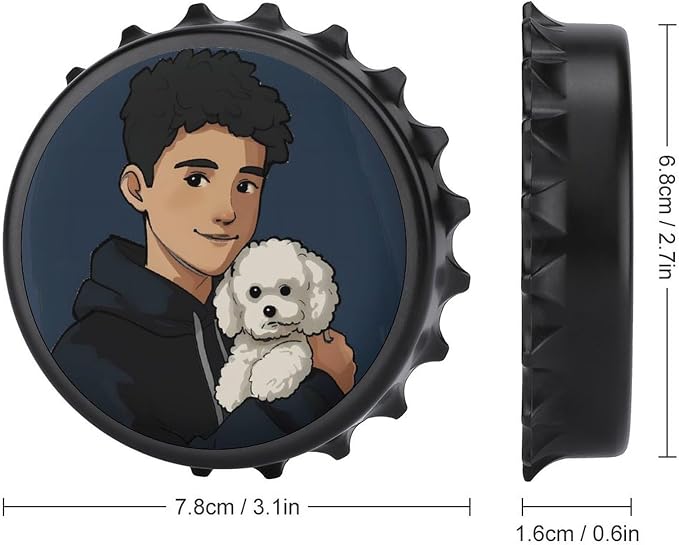Pet & Figure Magnetic Bottle Opener for Fridge – 3.1 Inch Stainless Steel Beer Opener, Refrigerator Magnet with Strong Hold