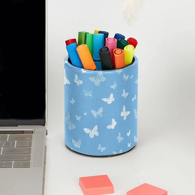 Butterflies Pen Holder, Pencil Cup Marker Brush Holder Desk Storage Case, Desktop Organizer for School Office Home Supplies