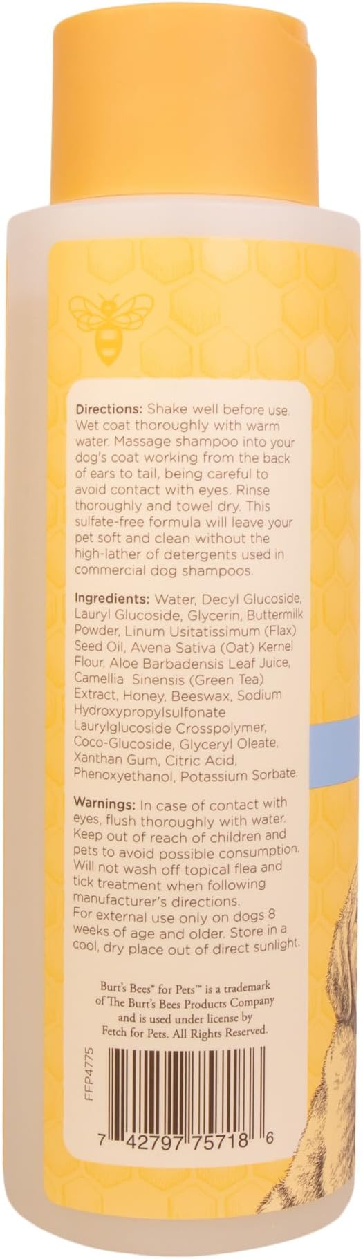 Burt’s Bees for Pets Tear Free Puppy Shampoo & Conditioner with Buttermilk, 2 in 1 Gentle Dog Shampoo for Puppies, Cleans and Conditions Sensitive Skin, 16 Fl Oz - 2 Pack