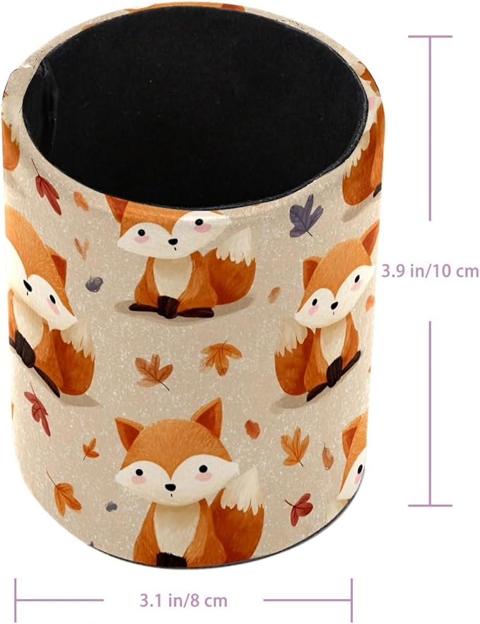 Cute Fox Pen Holder, Pencil Cup Marker Brush Holder Desk Storage Case, Desktop Organizer for School Office Home Supplies