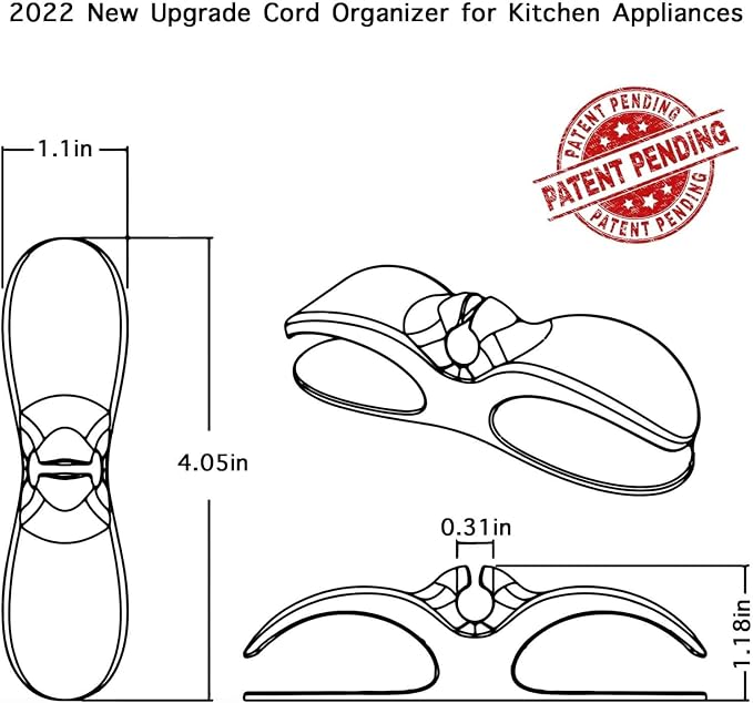 Cord Organizer Kitchen Appliances, Wrap Holder for Stand Mixer, Cable Keeper Hook Clip Electric Wire Hider, 3PCS Self Adhesive Stick On Silicone Accessories Compatible with KitchenAid
