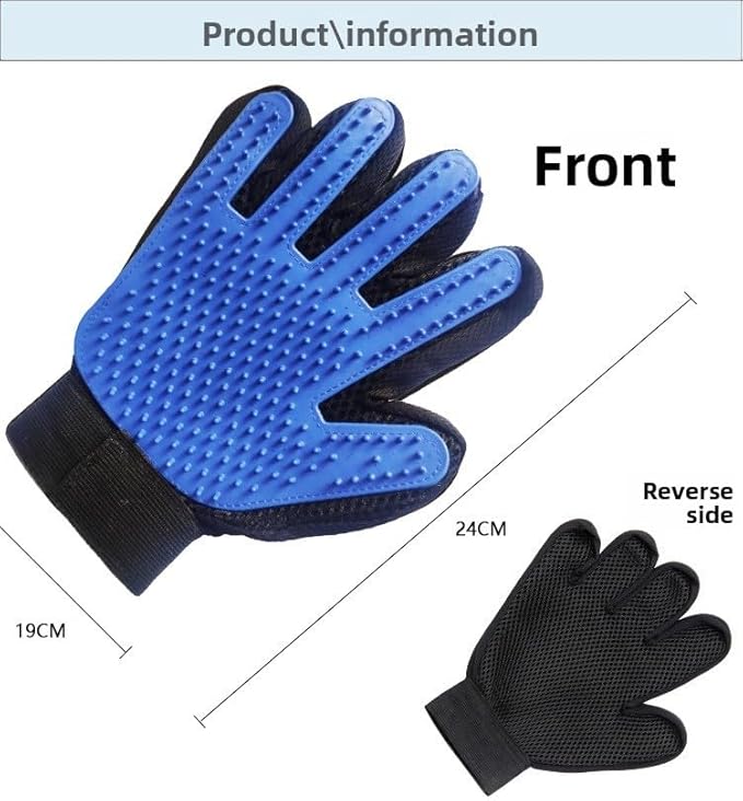Pet Grooming Glove for Left Hand - Enhanced Deshedding Brush and Massage Mitt for Dogs, Cats and Horses - Gentle Hair Remover for Long and Short Fur - Perfect for Bathing and Shedding
