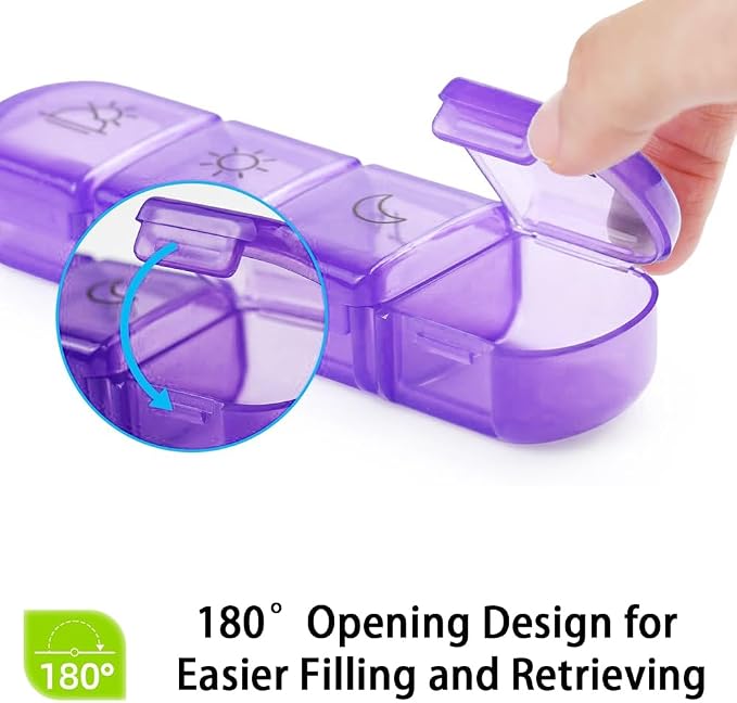 Pill Organizer Case Large Capacity, Dual Protection Pill Box 7 Day | 3 Times a Day, Daily Travel 21 Compartment Medicine Dispenser Weekly Planner for Vitamin, Medication, Fish Oil, Supplements