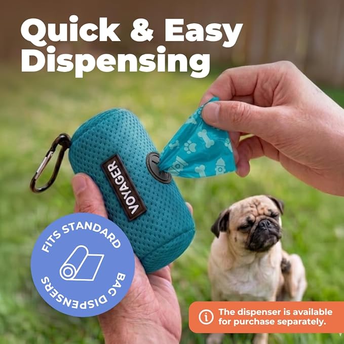 Best Pet Supplies Poop Bags for Dogs - Turquoise, 240 Count | Scented, Leak-proof, Easy-Tear perforations, 15 Thick Bags per roll, Outdoor Walking & Travel, Fits Standard Holders