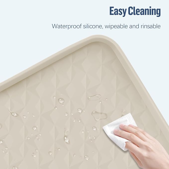 Pee Pad Holder for Dogs 51''x25.6'' Silicone Puppy Pee Pad Tray, Beige | Extra Large Dog Potty Tray Leak-Proof, High Edge, No Spill Training Pads for Floor Protection, No Pee Pads