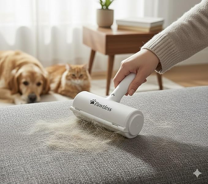 Pet Hair Remover – Reusable Lint Roller for Cat & Dog Hair on Furniture, Couch, Carpet, Car, Beddings– Eco-Friendly, No refills, No sheets Needed