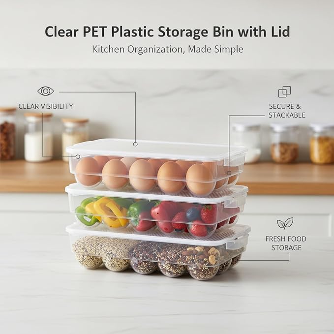 Rectangular Clear PET Storage Bin