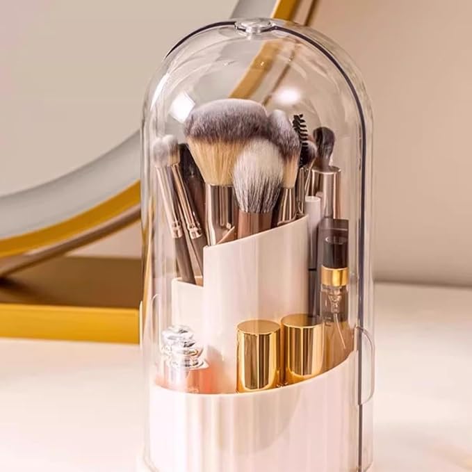 Cosmetic Brush Holder Large Capacity Rotating | Makeup Brush Storage Desk Organizer for Mascara Eye Shadow Eyebrow Pencil Bathroom Living Room Bedroom
