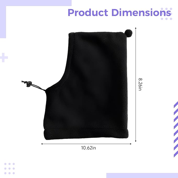 Black Dog Winter Hat M, Polyester Cat Costume, Pet Ear Warmer for Cats and Dogs, Funny Dog Hood for Reducing Noise Sensitivity, Adjustable Fit, 8.3 x 10.6 in / 21 x 27 cm