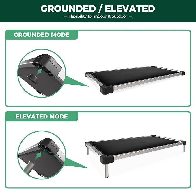 FXW TitanNest Padded Chew-Proof Elevated Dog Bed for Extra-Small Dogs | Easy to Clean, Pre-assembly Raised Cot, Indoor/Outdoor/Camping, 29 x 18 x 4.5in