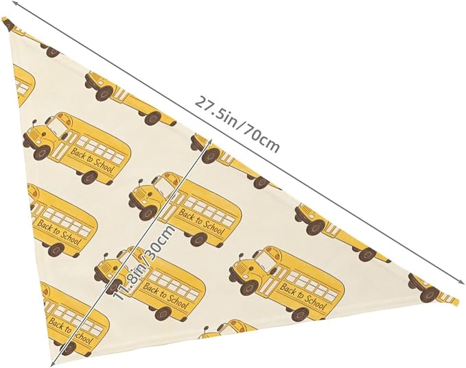 Teacher's Pet Dog Bandana,Funny Bandana Gift,Photo Prop Accessories for Dog Lovers Owner Gift,Triangle Reversible Fall Scarf, Adjustable (Yellow School Bus)