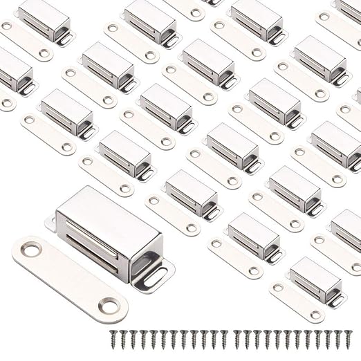 Cabinet Magnets Magnetic Door Catch Stainless Steel Door Magnet for Kitchen Bathroom Cupboard Wardrobe Closet Closures Cabinet Door Drawer Latch 20 lbs(20Pack)