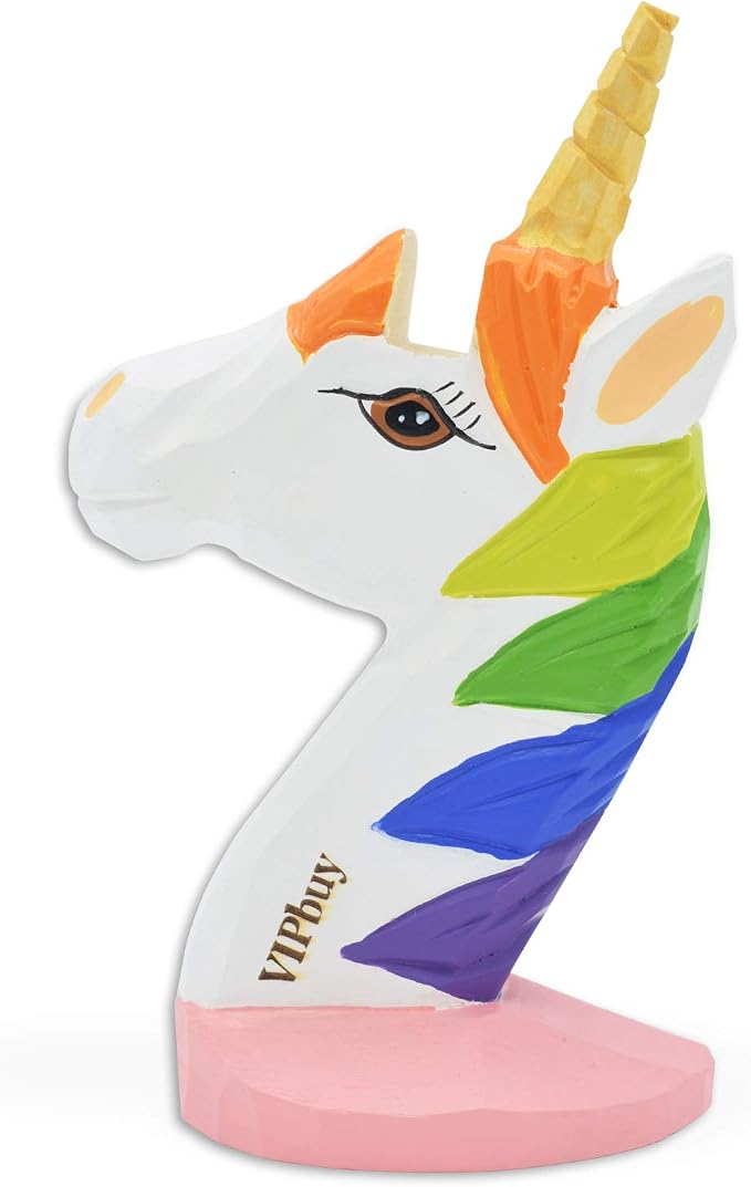 Handmade Wood Carving Eyeglasses Glasses Holder Stand Sunglasses Display Stand Home Office Desk Décor Gift (Unicorn)