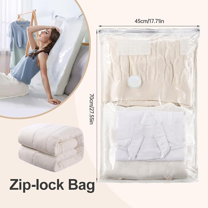 2026 New No-Pump Vacuum Storage Bags, Cube Compression Space Saver Bags, Upgrade Large Storage Compression Bags No-Pump 3D Vacuum Storage Bags for Clothes, Comforters, Blankets (17 * 7 in)