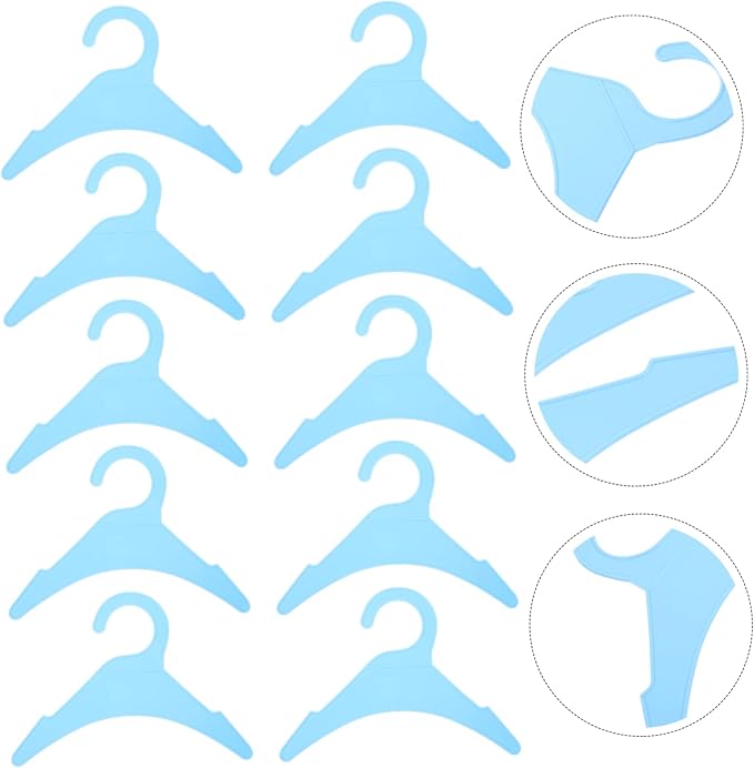 COLLBATH 10pcs Heavy Duty Pet Garment Hangers Plastic Cat Clothes Rack for Organizing Pet Apparel Non-Skid Design for Closet and Indoor Use