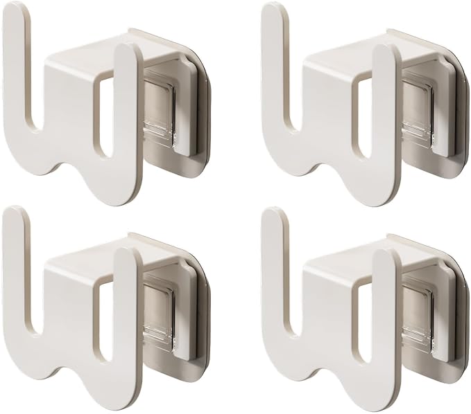 4 Pack No-Drill RV Shoe Rack - Over Door/Wall-Mounted Shelf, Space-Saving Aluminum Organizer for RV/Camper, Home, Holds Slippers, Sneakers, Drying Rack for Bathroom, Hallway (Cream Set)