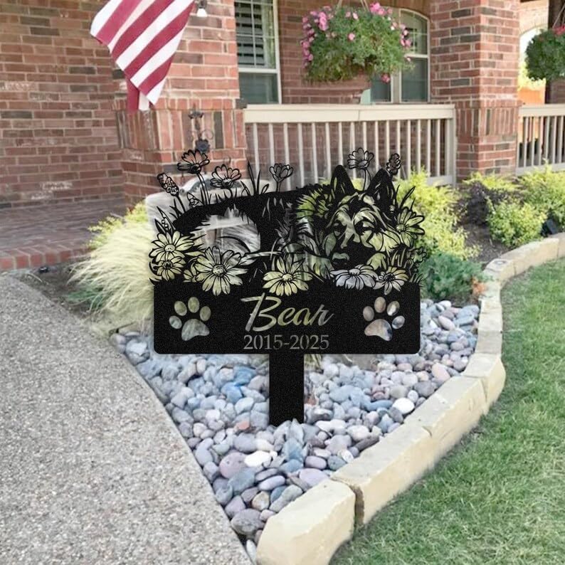 Custom German Shepherd Memorial Stake, Outdoor Remembrance Yard Sign | Pet Memorial Gifts for Dogs, Grave Marker, Grave Decorations for Cemetery, Dog Dad Gifts, Back Yard, Garden Decor