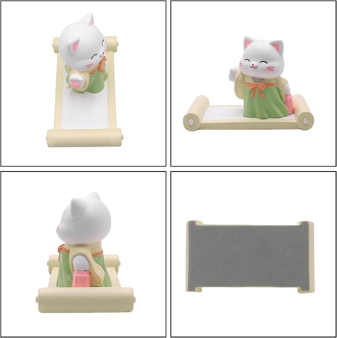 Cute Cat Phone Holder for Desk Kitten Phone Stand Desktop Holder Stand for All Smartphones Tablets Kawaii Kitty Desk Ornament