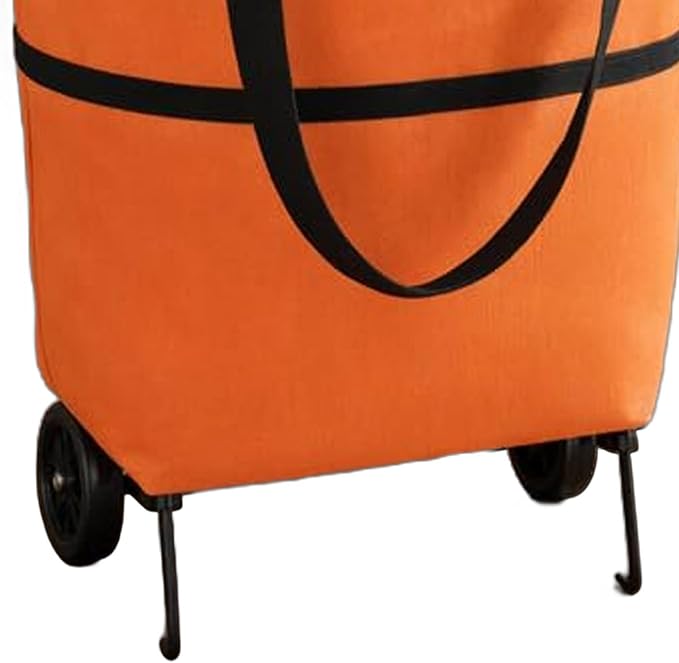 2-in-1 Folding Shopping Cart with Wheels Heavy Duty Hand Truck | Grocery Bag with Wheels for Market Travel Apartment Commuting Cabinet Picnic Camping Car Truck Laundry Pet Storage