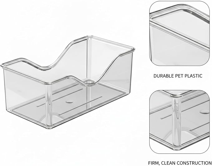 Divided Storage Box with Lid, PET Plastic Organizer for Desktop Drawers, Clear Compartments for Office Supplies Craft Jewelry (1 PC)
