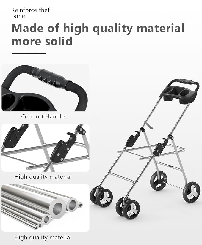 OS MOTOR 4-Wheel Pet Stroller for Small Medium Pets, Navy Blue | Foldable Detachable Carrier, Rear Wheel Breaks, Storage Basket, Visible Mesh Weather Cover, Portable, Dog, Cat, Puppy, Kitty
