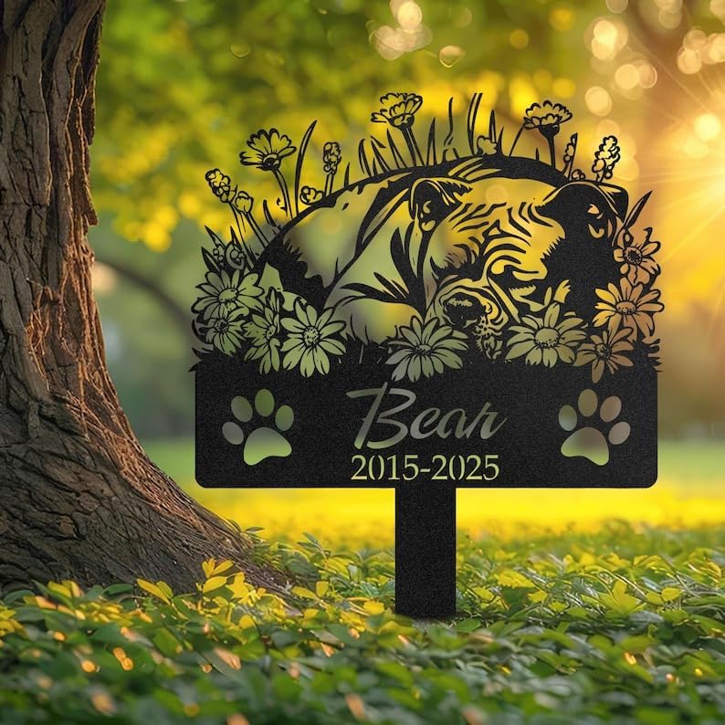 Custom American Bully Memorial Stake, Garden Decor for Dog Loss Gift