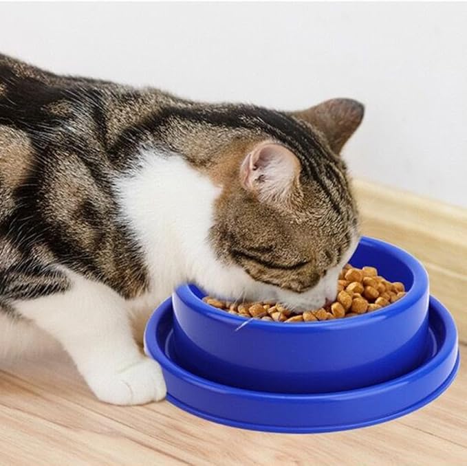 Ants Away Dog Bowl Cat Puppy Food Bowls Round No Spill Eating Feeder for Small Animals Yellow S
