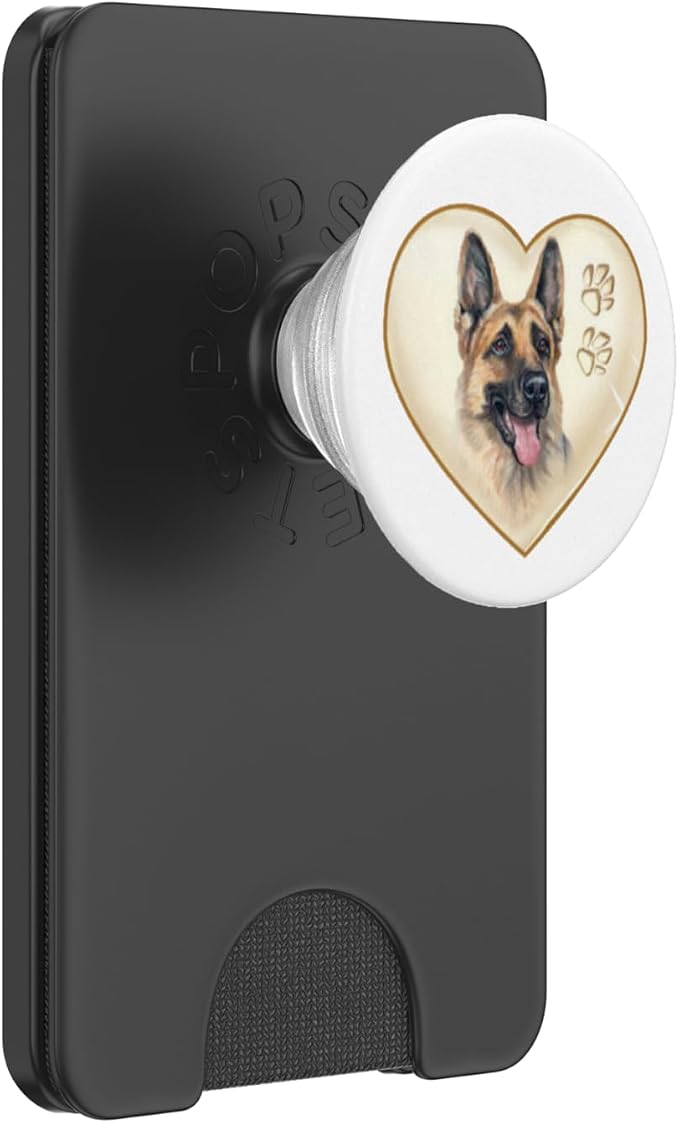 Dog, Pet, German Shepherd, Puppy, Heart, Paws, Pop-Socket PopSockets PopGrip: Swappable Grip for Phones & Tablets PopSockets PopWallet for MagSafe