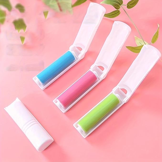 6pcs Reusable lint Roller, Reusable Foldable Portable Clothes Washing Carpet Sheets dust Suction Brush Picker Set Cleaner,Pet Hair Remover Brush (6, Blue)