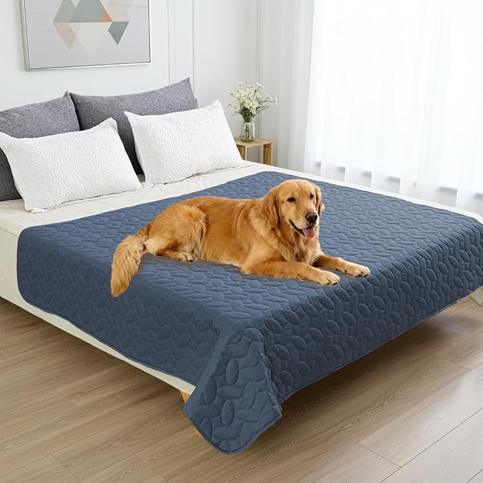 Ameritex Pet Bed Cover Dog Bed Blanket for Sofa and Furniture Waterproof New Pattern Design (52x82 Inch, Navyblue)