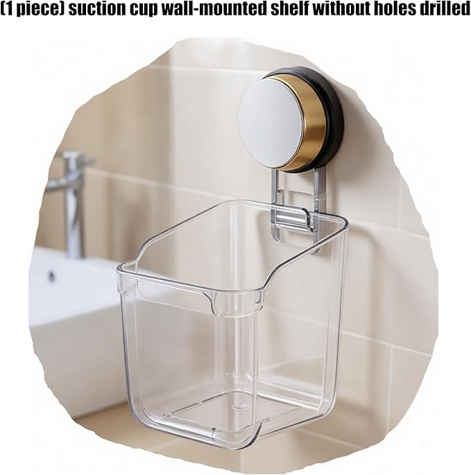 Space Saving Suction Cup Organizers Shelf for Small Spaces Holds Heavy Items Without Drilling for Kitchen Bathroom Storage Shelf