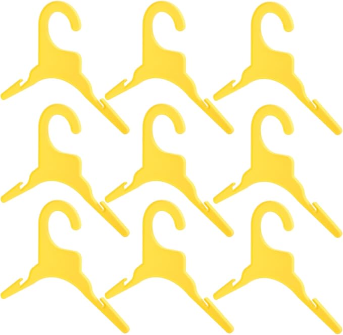 Hemobllo 10pcs Plastic Pet Clothing Hanger Anti-Skid Small Yellow | Practical Portable Organizer, Not Easy to Deform, for Hanging Pet Clothing and Outfits Indoors