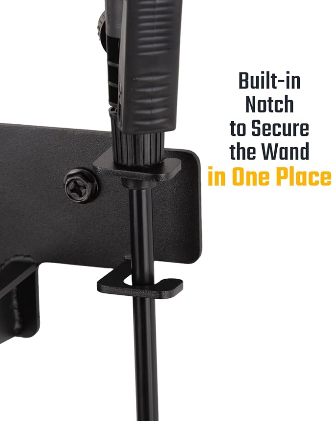 Pump Sprayer Holder Wall Mount, Built-In Wand Notch | Fits Any Brand of Bottles up to 2.5 Gallon, Black Powder-Coated, Garage or Outdoor Use, 15 lb Capacity, Hardware Included