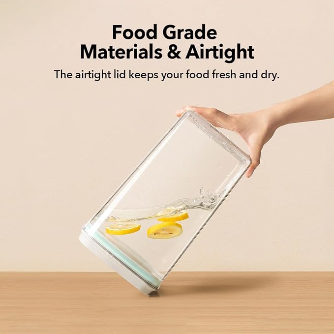 Dog-Cat Food Storage Container, 4.2 Qt Airtight Canister with Scoop | 4 L/4.2 Qt clear canister with one-push airtight lid; 130 ml scoop included; removable lid for easy cleaning.