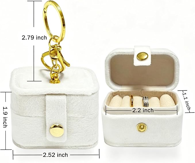 Ring Bearer Pillows for Dog Collar, Velvet Wedding Ring Pillow Box for Pet, Mini Ring Holder Pouch Box, Earrings Storage Box for Proposal Engagement Wedding Ceremony Party (Ivory)