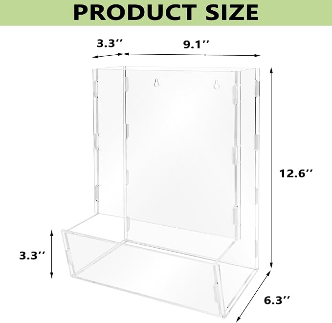 Montex Acrylic Wall Toy Dispenser, Acrylic Wall Storage, (Single Compartment) Hanging Organizer and Storage Bin for Playroom, Blocks, Cars, Balls, Snacks
