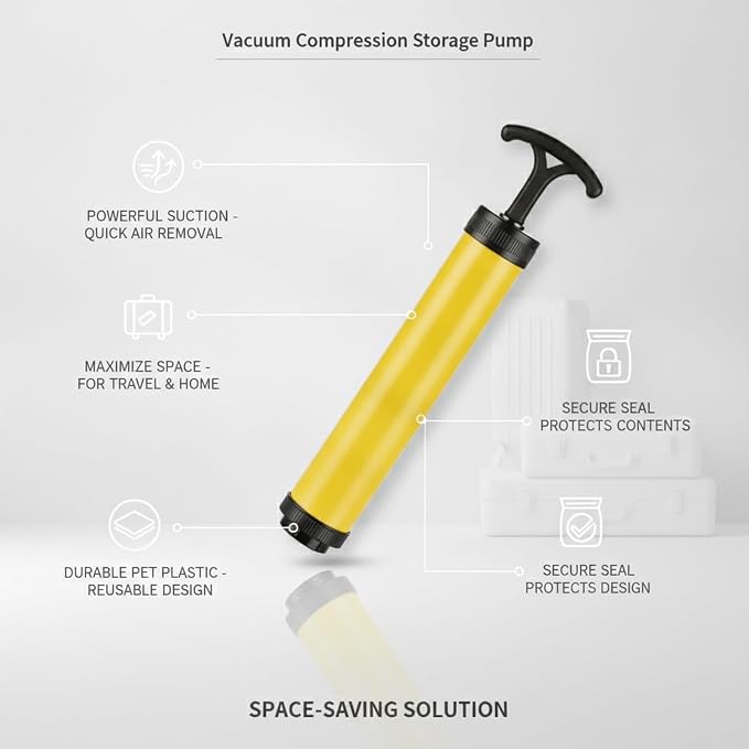Quick-Compress Vacuum Storage Bag for Easy Packing, Space-Saving PET Travel Organizer (1 Piece)