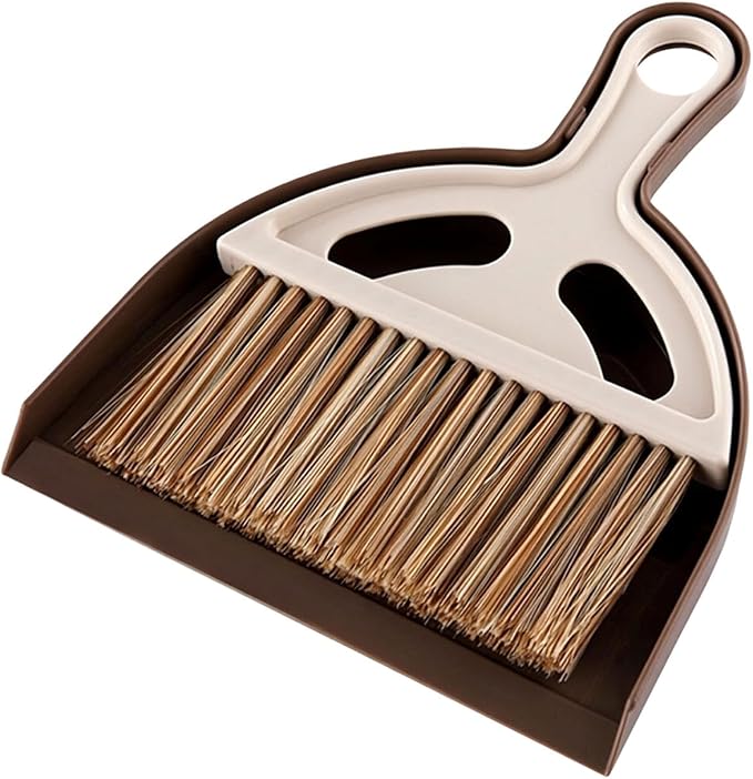 Mini Keyboard Cleaning Brush Set, Lightweight Plastic Broom and Dustpan, # B | Portable Desktop Broom Kit with Hook for Storage, for Computer Keyboard and Pet Cleaning Supplies