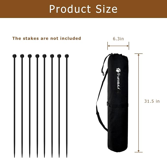 Dog Playpen Stakes Storage Bag | Pen Fence Poles Organizer Bag with Carrying Strap, Suitable for All Dog Pens
