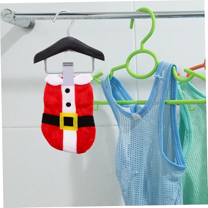 Toddmomy 2pcs Pet Hangers for Cat Outfits Wooden Pet Clothing Rack Clip Cat Clothes Organizer