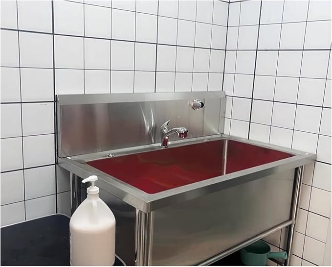 Pet Grooming Tub,Stainless Steel Washing Station for Dogs and Cats,Professional Home Bathing Sink for Large,Medium,and Small Pets.120cm-Deep 50cm