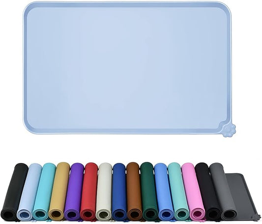 Reopet Waterproof Pet Feeding Mat, Non-Slip Silicone Placemats for Dog Cat Food and Water Bowl, High Raised Edges to Prevent Spills and Protect Floors