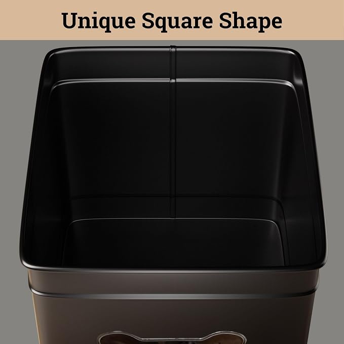 Dog Treat Container Airtight, 6"W x 8"H, Powder Coated, 12 Cup Capacity | Fits All Popular Treats, 12 Cup Capacity, Airtight Bamboo Lid, Easy Open Lid, Dent-Resistant Durable Metal