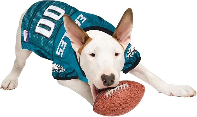 Pets First NFL Philadelphia Eagles Dog Jersey, Size Large, Football Shirt Costume for Pet, Dog Sports T-Shirt, NFL Team Clothing for Cats, Licensed Pet Apparel Available in 7 Sizes and 32 Teams