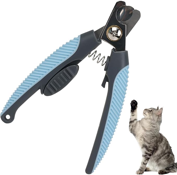 Blue Dog Nail Clipper with Safety Guard Plier Style Dog Claw Clippers Heavy-Duty Dog Toenail Clippers Professional Pet Nail Trimmers for Small Medium Large Dogs and Cats with Thick Nails